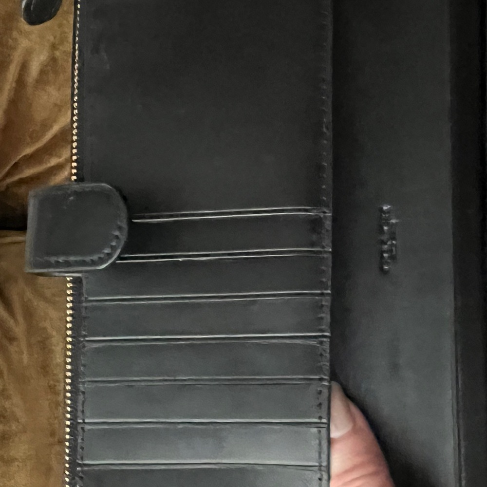 Coach Black Leather Wallet with Gold Accent - Picture 11 of 15